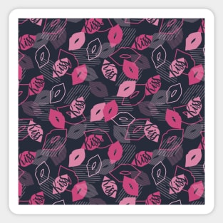 Pink Romantic Kiss Pattern Sticker